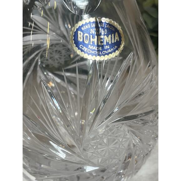 Czech Republic TOM Bohemia Hand Cut Lead CRYSTAL DECANTER / CRUET Brilliant Cuts - Picture 2 of 8